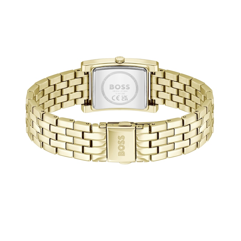 BOSS Leah Ladies' Gold IP Tank Bracelet Watch