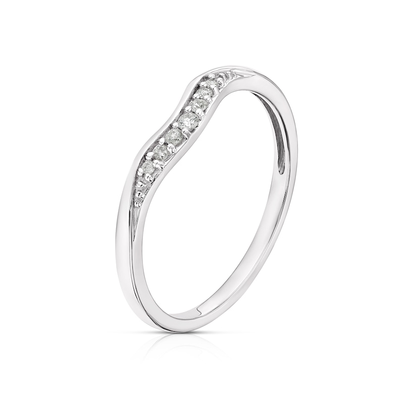 9ct White Gold Shaped Diamond Ring
