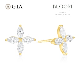 BLOOM Paris 18ct Yellow 0.80ct Lab Grown Diamond Marquise Stud Earrings