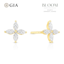 BLOOM Paris 14ct Yellow Gold 0.48ct Lab Grown Diamond Marquise Stud Earrings