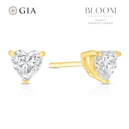 BLOOM Florence 14ct Yellow Gold 1ct Lab Grown Diamond Heart Earrings