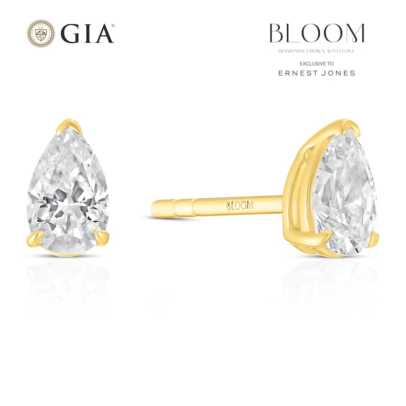 Main Image 1 of BLOOM Capri 14ct Yellow Gold 0.50ct Lab Grown Diamond Pear Earrings