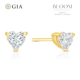 BLOOM Florence 14ct Yellow Gold 0.50ct Lab Grown Diamond Heart Earrings