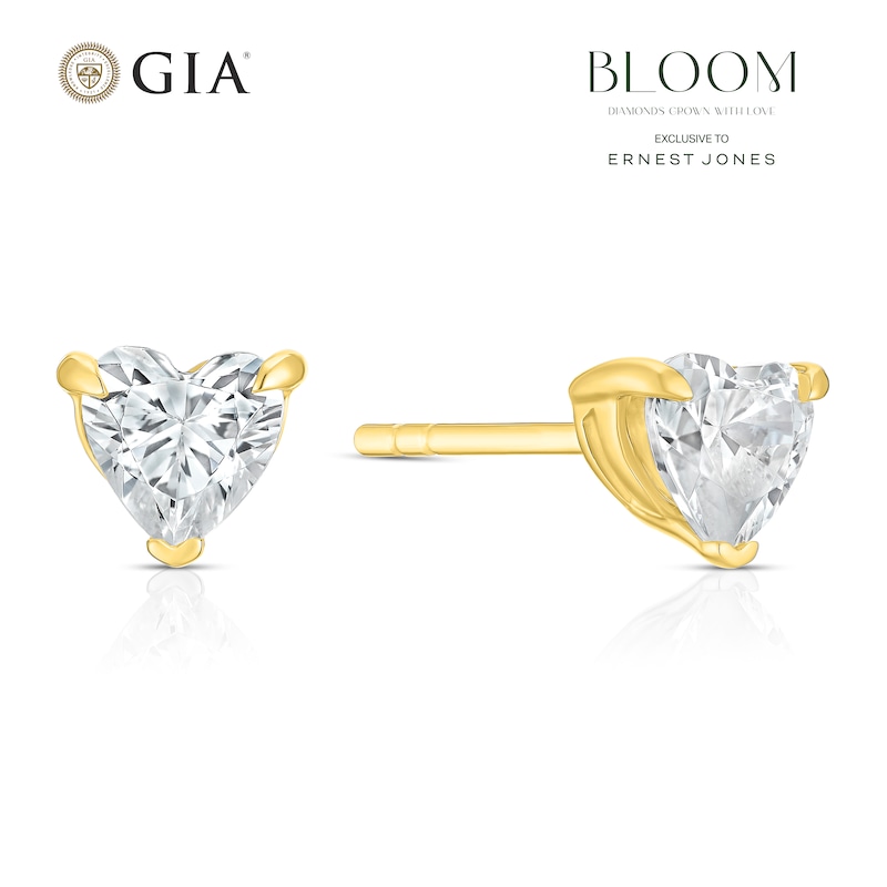 Main Image 1 of BLOOM Florence 14ct Yellow Gold 0.50ct Lab Grown Diamond Heart Earrings