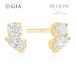 BLOOM Capri 14ct Yellow Gold 0.40ct Lab Grown Diamond Pear & Round Toi Et Moi Earrings