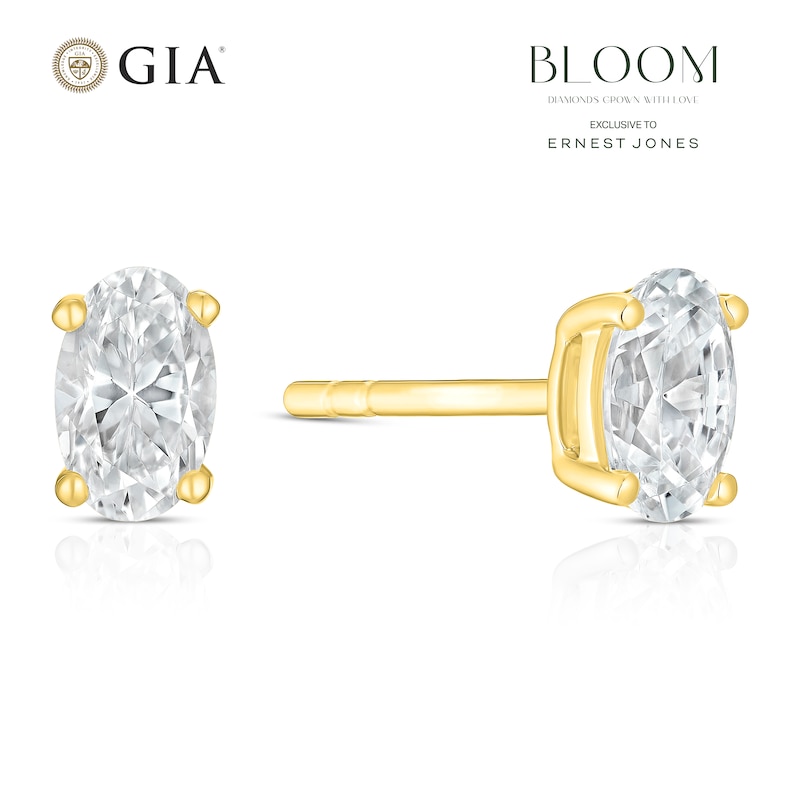 Main Image 1 of BLOOM Vienna 14ct Yellow Gold 0.50ct Lab Grown Diamond Oval Earrings