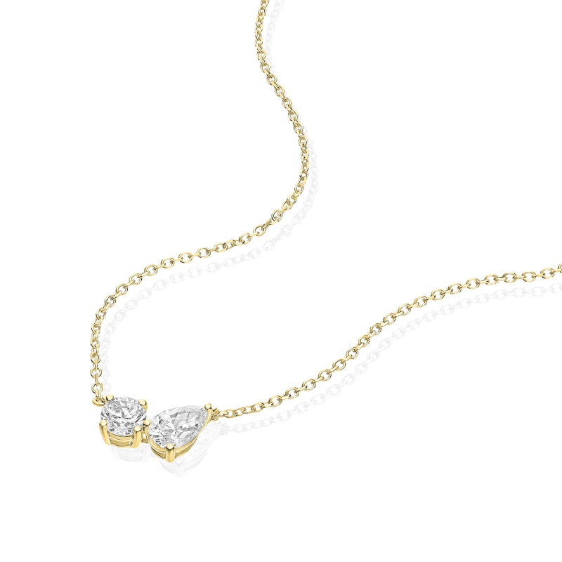 Main Image 2 of BLOOM Capri 14ct Yellow Gold 0.40ct Lab Grown Diamond Pear & Round Toi Et Moi Necklace