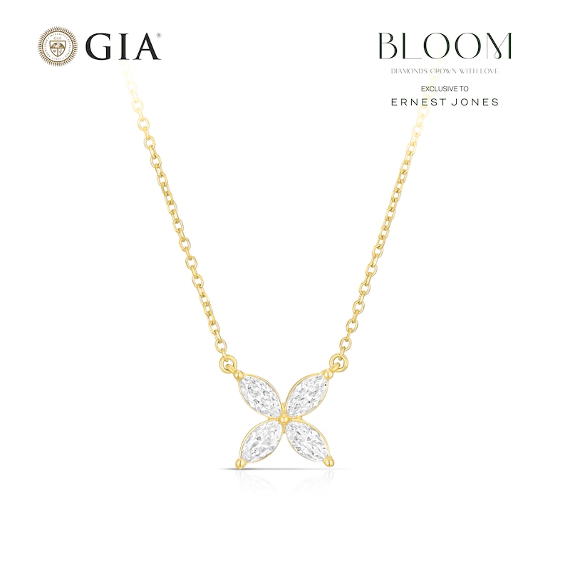 Main Image 1 of BLOOM Paris 14ct Yellow Gold 0.48ct Lab Grown Diamond Marquise Necklace