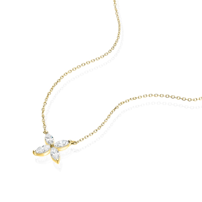 Main Image 2 of BLOOM Paris 14ct Yellow Gold 0.48ct Lab Grown Diamond Marquise Necklace