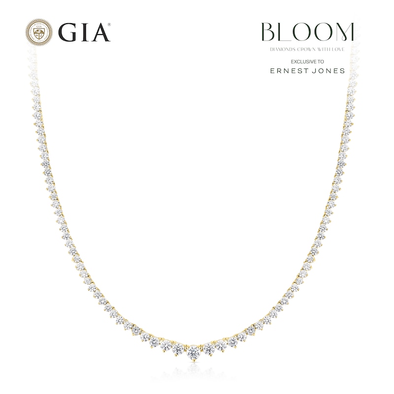 Main Image 1 of BLOOM The Tennis Collection 18ct Yellow Gold 5.75ct Lab Grown Diamond Riviera Necklace