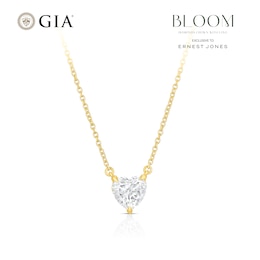 BLOOM Florence 14ct Yellow Gold 1ct Lab Grown Diamond Heart Pendant