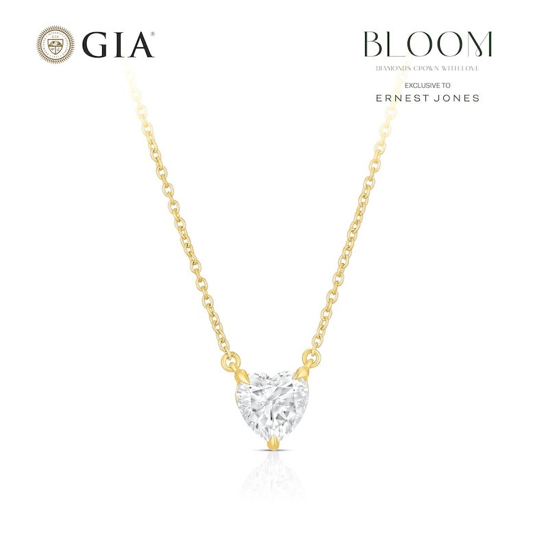 Main Image 1 of BLOOM Florence 14ct Yellow Gold 1ct Lab Grown Diamond Heart Pendant