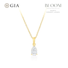 BLOOM Capri 14ct Yellow Gold 0.50ct Lab Grown Diamond Pear Pendant