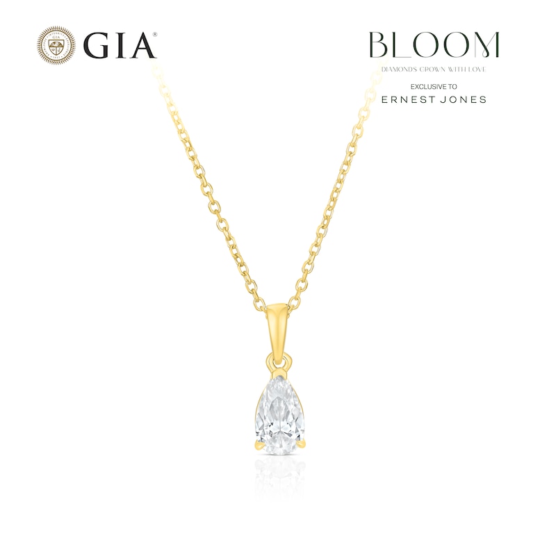 Main Image 1 of BLOOM Capri 14ct Yellow Gold 0.50ct Lab Grown Diamond Pear Pendant