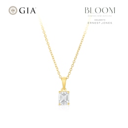 BLOOM Rome 14ct Yellow Gold 0.50ct Lab Grown Diamond Emerald Pendant