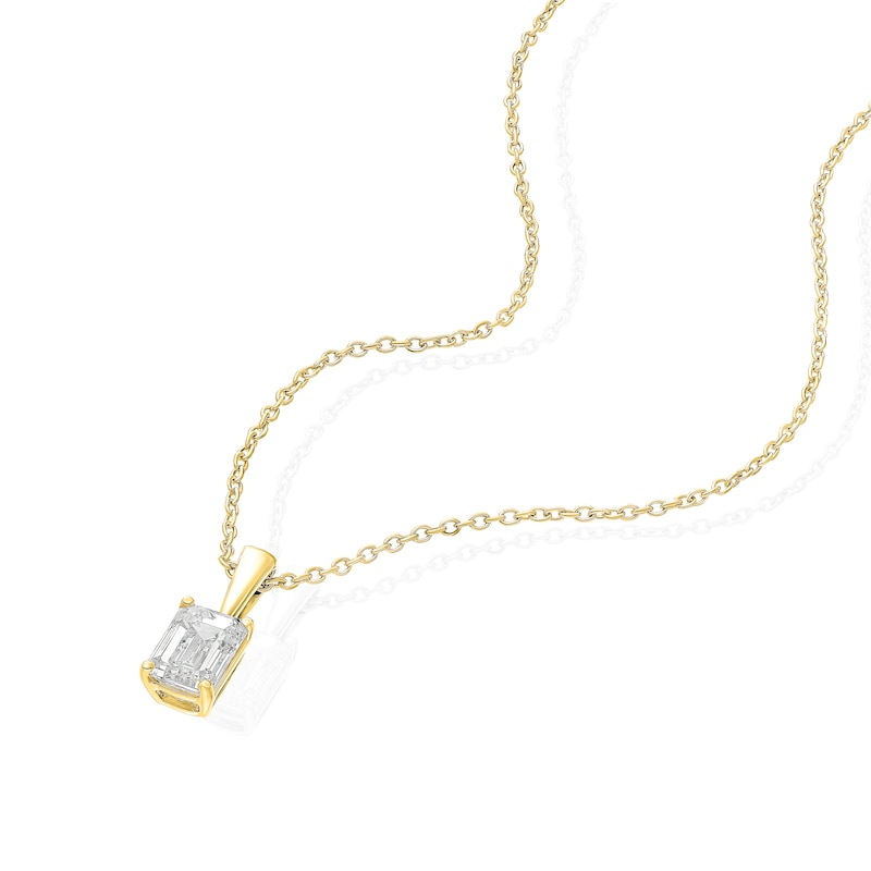 Main Image 2 of BLOOM Rome 14ct Yellow Gold 0.50ct Lab Grown Diamond Emerald Pendant