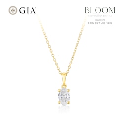 BLOOM Vienna 14ct Yellow Gold 0.50ct Lab Grown Diamond Oval Pendant