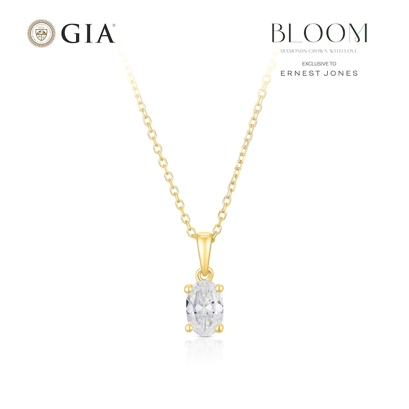 Main Image 1 of BLOOM Vienna 14ct Yellow Gold 0.50ct Lab Grown Diamond Oval Pendant