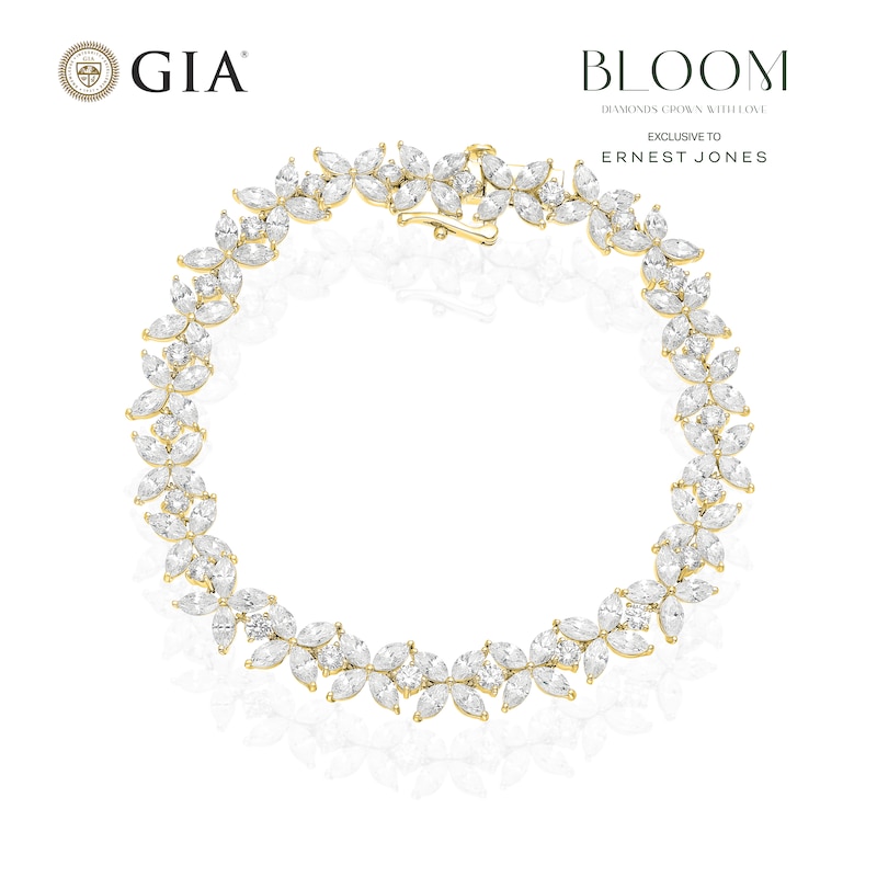 Main Image 1 of BLOOM Paris 18ct Yellow 10.50ct Lab Grown Diamond Marquise Bracelet