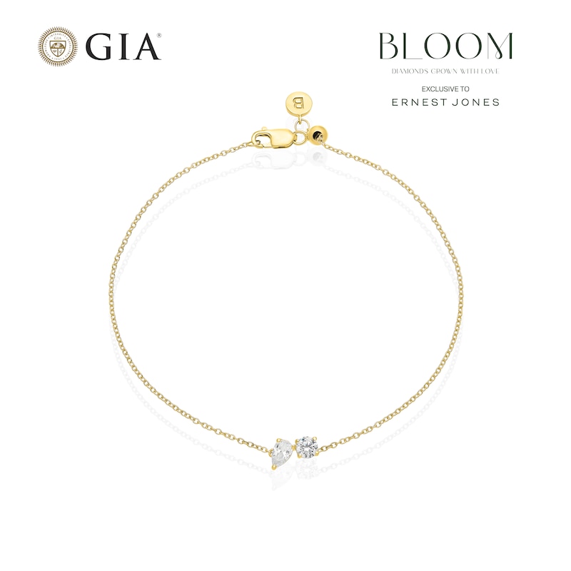 Main Image 1 of BLOOM Capri 14ct Yellow Gold 0.40ct Lab Grown Diamond Pear & Round Toi Et Moi Bracelet