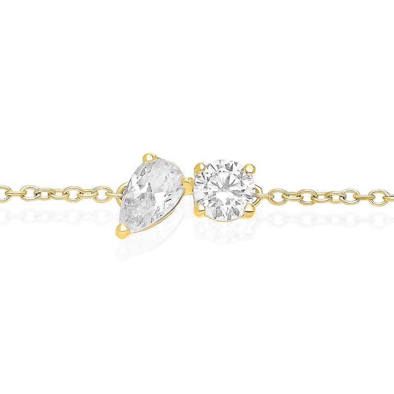 Main Image 2 of BLOOM Capri 14ct Yellow Gold 0.40ct Lab Grown Diamond Pear & Round Toi Et Moi Bracelet