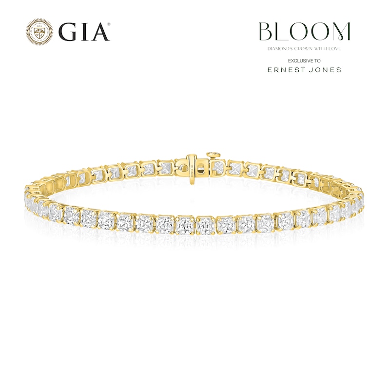 Main Image 1 of BLOOM Venice 14ct Yellow Gold 11.50ct Lab Grown Diamond Radiant Pavé Bracelet