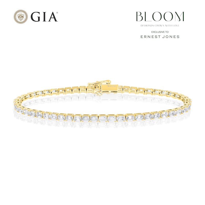 Main Image 1 of BLOOM Rome 14ct Yellow Gold 5.30ct Lab Grown Diamond Emerald Tennis Bracelet