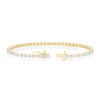 Thumbnail Image 3 of BLOOM Rome 14ct Yellow Gold 5.30ct Lab Grown Diamond Emerald Tennis Bracelet