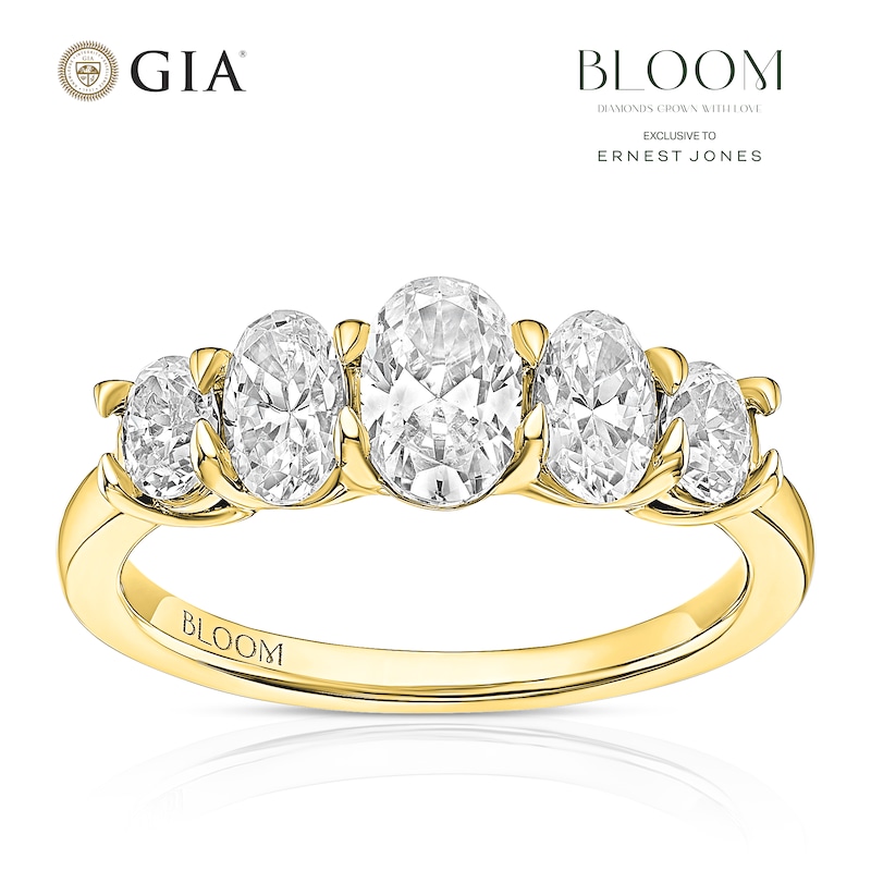 Main Image 1 of BLOOM The Tennis Collection 18ct Yellow Gold  1.50ct Lab Grown Diamond Oval 5 Stone Ring