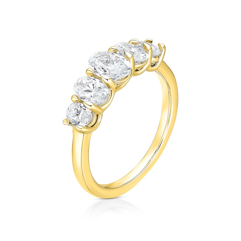 Main Image 2 of BLOOM The Tennis Collection 18ct Yellow Gold  1.50ct Lab Grown Diamond Oval 5 Stone Ring