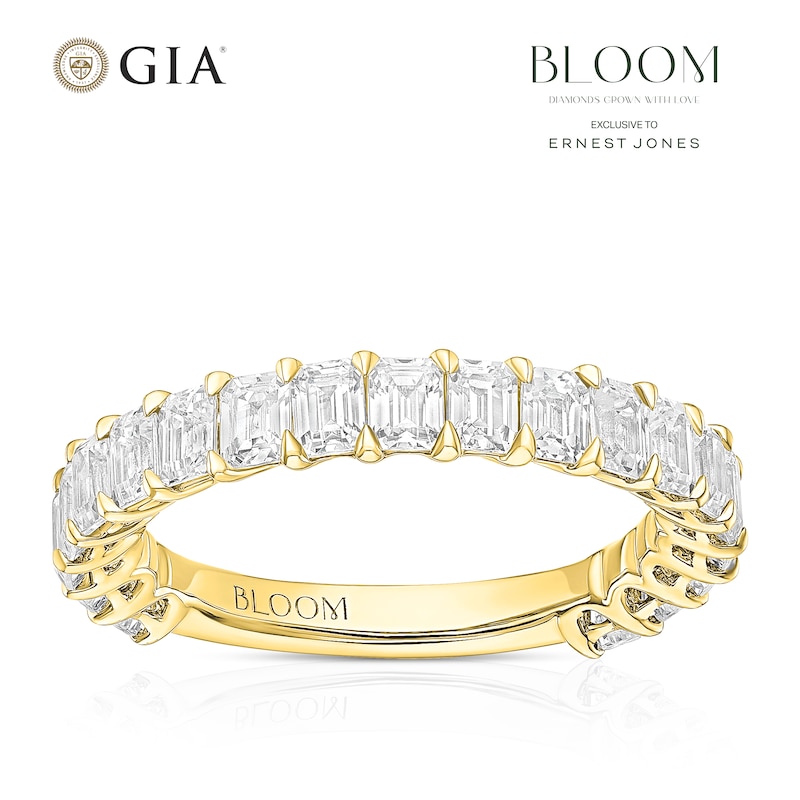 Main Image 1 of BLOOM Rome 18ct Yellow 2ct Lab Grown Diamond Emerald Eternity Ring