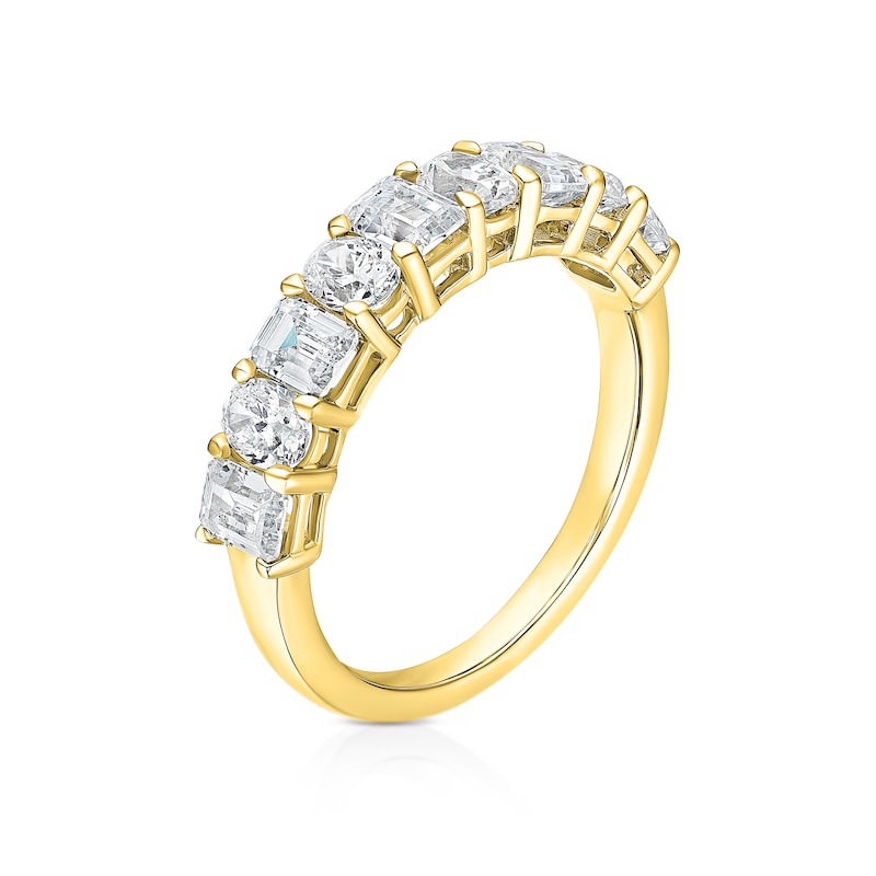 Main Image 2 of BLOOM Vienna 18ct Yellow Gold 1.85ct Lab Grown Oval & Emerald Diamond Eternity Ring