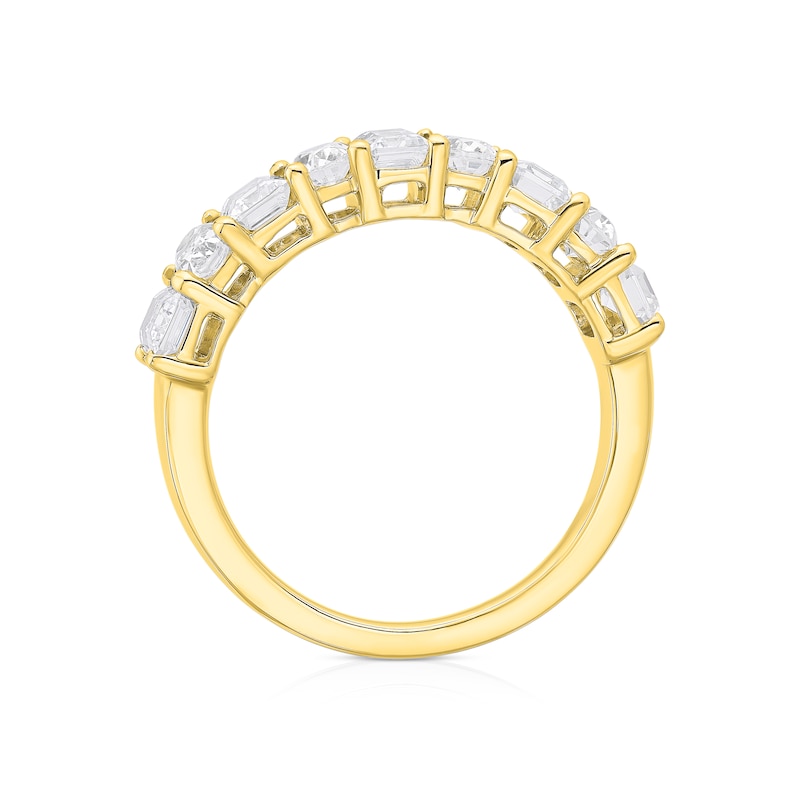 Main Image 3 of BLOOM Vienna 18ct Yellow Gold 1.85ct Lab Grown Oval & Emerald Diamond Eternity Ring