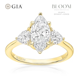 BLOOM Paris 18ct Yellow Gold 2.30ct Lab Grown Diamond Marquise & Heart Trilogy Ring