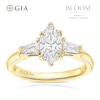 Thumbnail Image 1 of BLOOM Paris 18ct Yellow Gold  1.28ct Lab Grown Diamond Marquise & Tapered Baguette Trilogy Ring