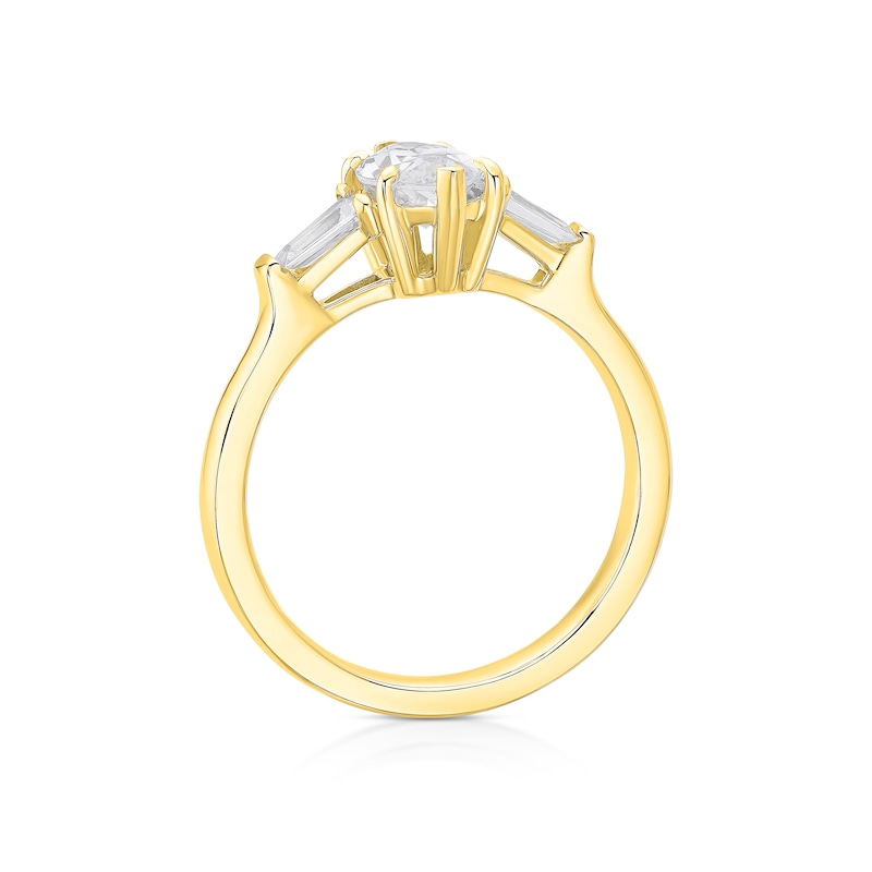 Main Image 3 of BLOOM Paris 18ct Yellow Gold  1.28ct Lab Grown Diamond Marquise & Tapered Baguette Trilogy Ring