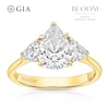 Thumbnail Image 1 of BLOOM Capri 18ct Yellow Gold 2ct Lab Grown Diamond Pear & Trillion Trilogy Ring