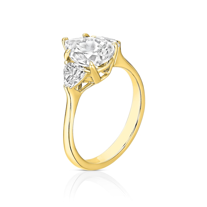 Main Image 2 of BLOOM Capri 18ct Yellow Gold 2ct Lab Grown Diamond Pear & Trillion Trilogy Ring