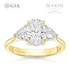 Thumbnail Image 1 of BLOOM Vienna 18ct Yellow 2ct Lab Grown Oval & Trillion Diamond Trilogy Ring