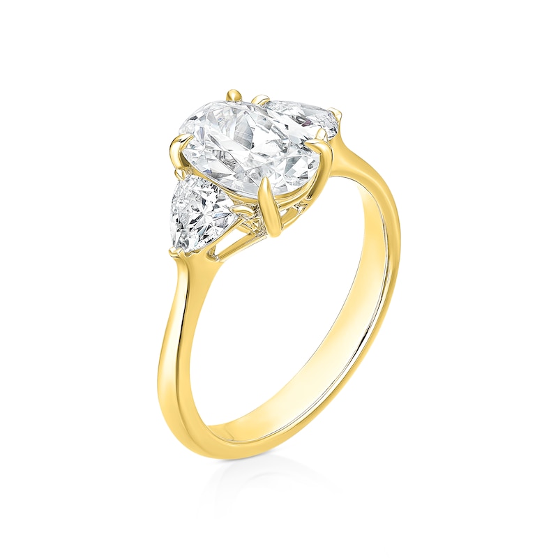 Main Image 2 of BLOOM Vienna 18ct Yellow 2ct Lab Grown Oval & Trillion Diamond Trilogy Ring