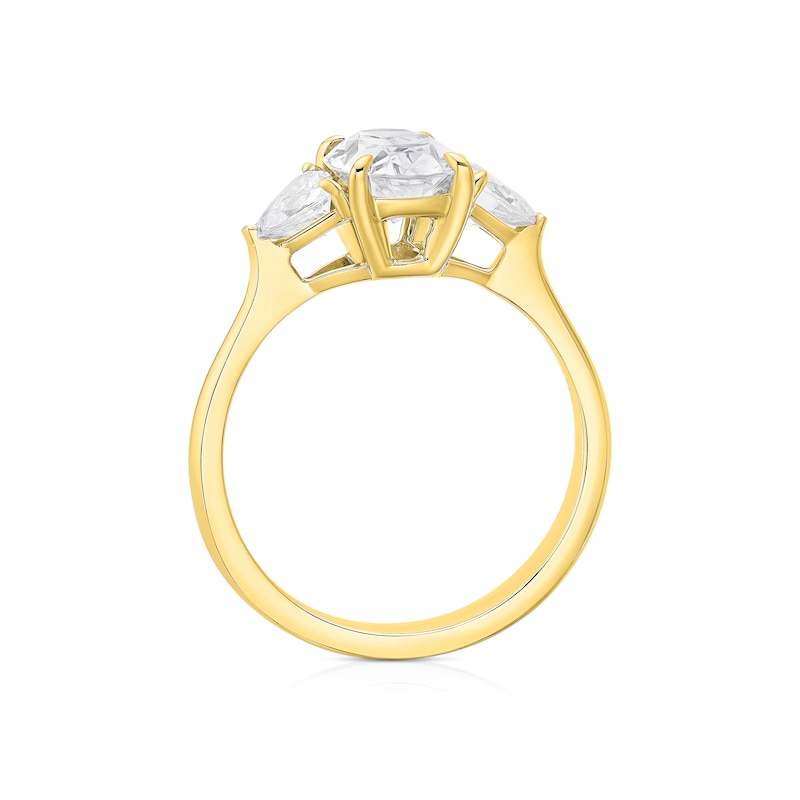 Main Image 3 of BLOOM Vienna 18ct Yellow 2ct Lab Grown Oval & Trillion Diamond Trilogy Ring