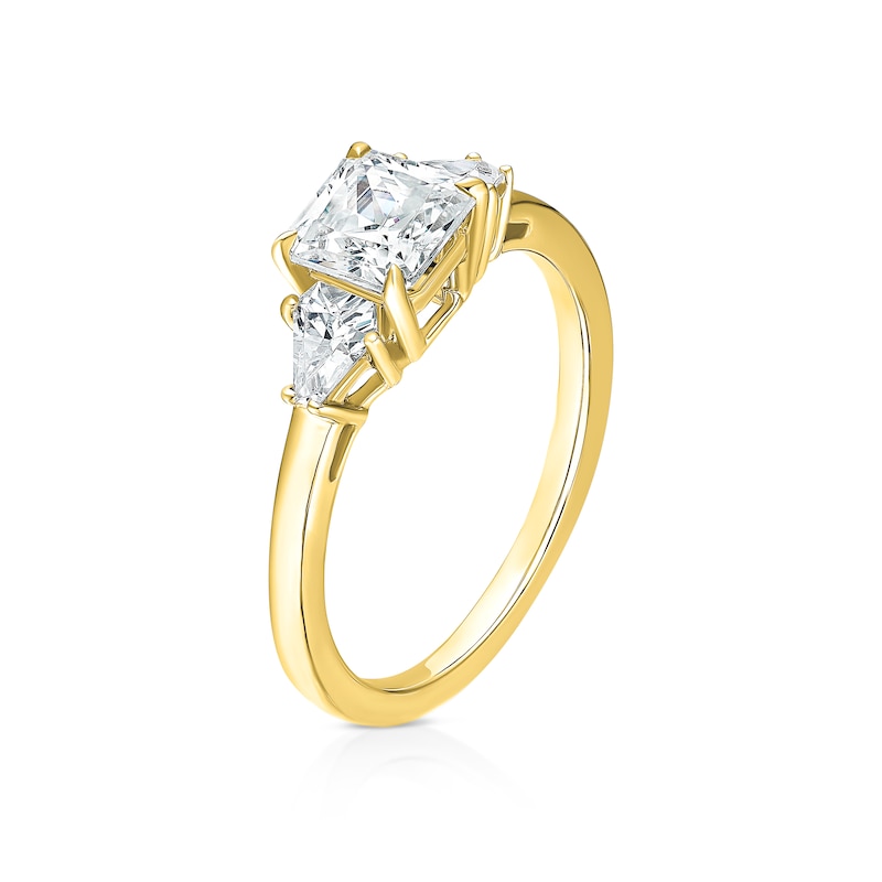 Main Image 2 of BLOOM Venice 18ct Yellow 1.50ct Lab Grown Diamond Radiant Trilogy Ring