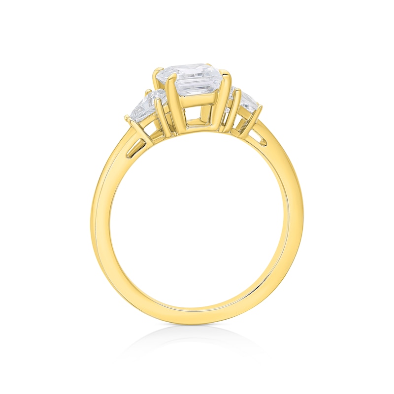 Main Image 3 of BLOOM Venice 18ct Yellow 1.50ct Lab Grown Diamond Radiant Trilogy Ring