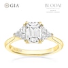 Thumbnail Image 1 of BLOOM Rome 18ct Yellow Gold  1.30ct Lab Grown Diamond Emerald & Trillion Trilogy Ring