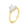 Thumbnail Image 2 of BLOOM Rome 18ct Yellow Gold  1.30ct Lab Grown Diamond Emerald & Trillion Trilogy Ring