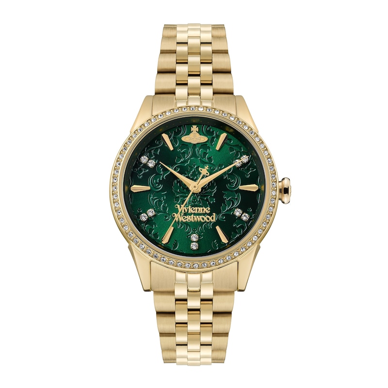 Main Image 1 of Vivienne Westwood Little Wallace Ladies' Quartz Green Dial Gold Stainless Steel Case & Bracelet