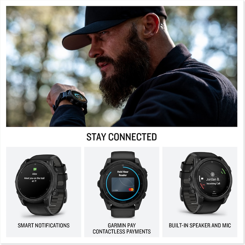 Main Image 4 of Garmin Tactix 8 47mm Amoled Black Silicone Strap Smartwatch