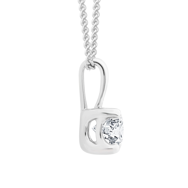 9ct White Gold 0.33ct Diamond Solitaire Pendant 18 Inch Necklace