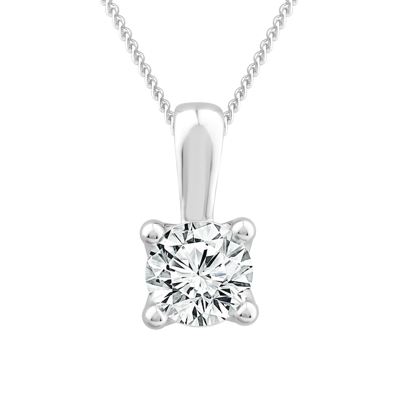 Main Image 1 of 18ct White Gold 1ct Diamond Solitaire Adjustable Pendant