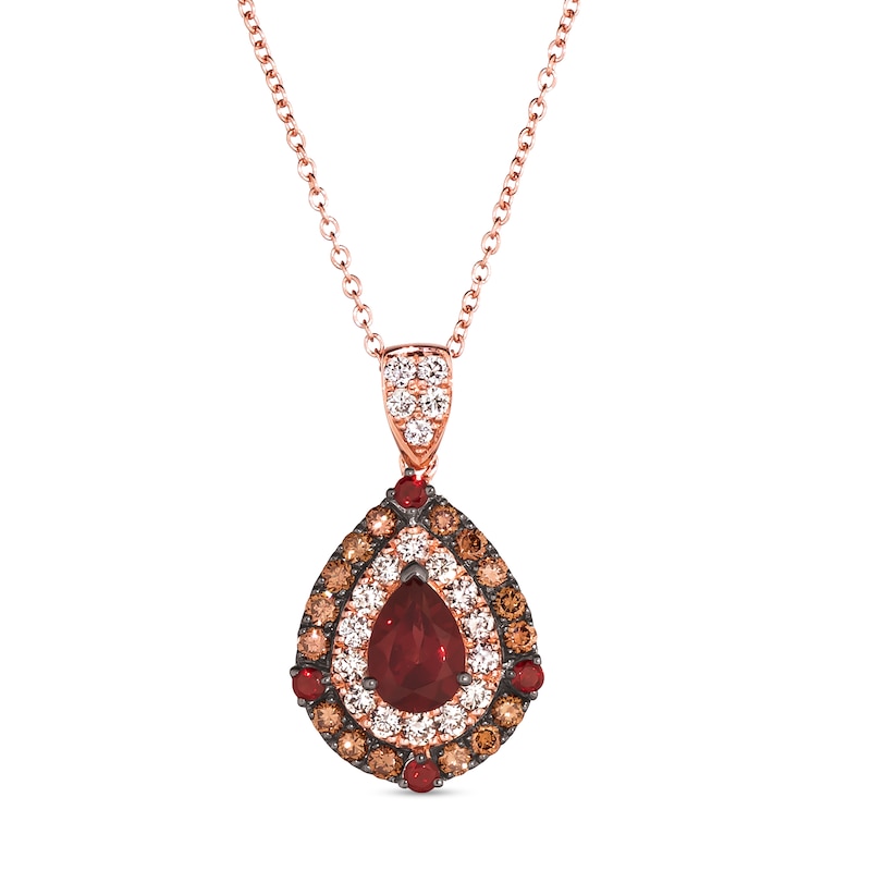 Main Image 1 of Le Vian 14ct Rose Gold 0.58ct Diamond Garnet Pendant